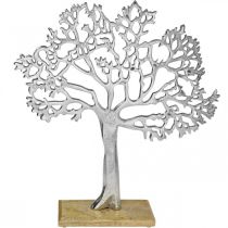 Dekoracyjne drzewko metalowe duże, metalowe drzewko srebrne drewno wys. 42,5 cm