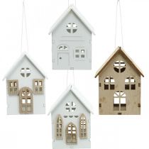Ozdoby choinkowe, dekoracja domu drewnianego W10cm 4szt