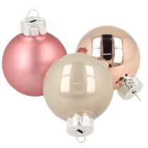Produkt Ozdoba choinkowa bombki szklane różowo-szare Ø4cm 24 szt.