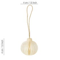 Produkt Ozdoby choinkowe papierowe, papier plaster miodu, biało-złote, 4 cm, 6 szt.