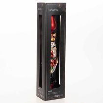 Produkt Figurka dziadka do orzechów na czubek choinki w kolorze czerwonym, na choinkę 28 cm, prawdziwe szkło