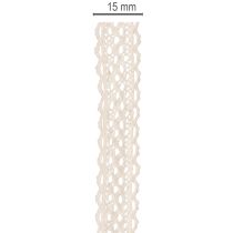 Produkt Koronkowa wstążka bawełniana do dekoracji i rękodzieła, szerokość 15mm, długość 10m