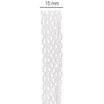 Produkt Koronkowa wstążka bawełniana, cienka wstążka dekoracyjna do prac rękodzielniczych, szerokość 15 mm, długość 10 m