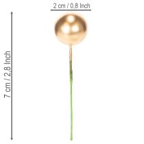 Produkt Sztuczne złote kule jagodowe na druciku do dekoracji świątecznych, 2 cm, 48 szt.
