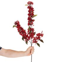 Produkt Sztuczna gałązka z czerwonymi jagodami i liśćmi, 96 cm