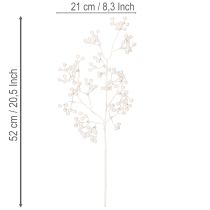 Produkt Sztuczna gałązka białej jagody, dekoracja/materiały rzemieślnicze, 52 cm