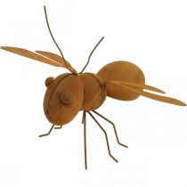 Figura dekoracyjna pszczoła, metalowy owad, dekoracja ogrodowa z patyną dł.20cm wys.19cm