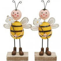 Deco pszczoła z kwiatkiem deco figura dekoracja letnia wys.21cm 2szt