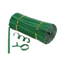 Taśmy wiążące krótkie zielone 20cm podwójny drut 1000p