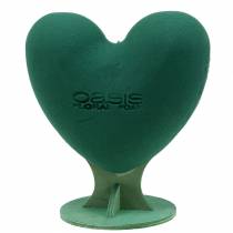 Pianka florystyczna Serce 3D ze stopą Pianka florystyczna zielona 30cm x 28cm