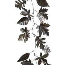 Dekoracja ścienna metalowa girlanda liście mosiądz dł.100cm szer.27cm