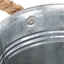 Produkt Błyszczące metalowe wiadro z uchwytami z liny, Ø16 cm