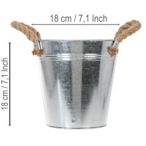 Produkt Błyszczące metalowe wiadro z uchwytami linowymi, Ø18 cm