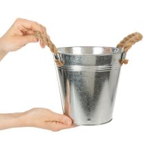 Produkt Błyszczące metalowe wiadro z uchwytami linowymi, Ø18 cm