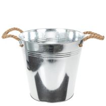 Produkt Błyszczące metalowe wiadro z uchwytami linowymi, Ø25cm