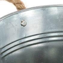 Produkt Błyszczące metalowe wiadro z uchwytami linowymi, Ø25cm
