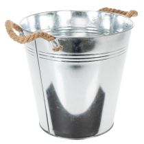 Produkt Błyszczące metalowe wiadro z uchwytami linowymi, Ø25cm