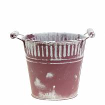 Produkt Wiadro blaszane fioletowo-białe, myte Ø15cm W14,5cm 1 sztuka