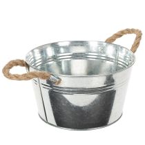 Produkt Błyszcząca metalowa miska z uchwytami z liny, Ø22 cm