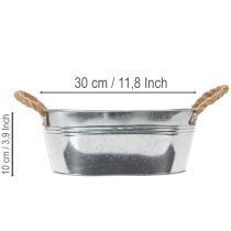 Produkt Miska owalna blaszana srebrna 30cm x 17cm x 10cm