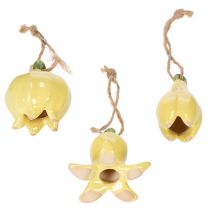 Produkt Ceramiczne zawieszki kwiatowe, radosny wzór, kwiatowy wzór, wiosenna dekoracja, 9 cm, 6 sztuk