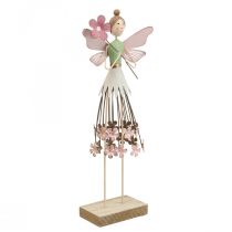 Kwiatowa wróżka dekoracja stołu wiosenna dekoracja metalowa wróżka różowa W30cm