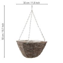 Produkt Wisząca misa na kwiaty Drewniana Naturalna Szara Ø30cm 2szt