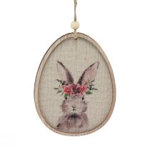 Produkt Obrazek kwiatowy zajączek w jajku Ozdoba z jajek wielkanocnych drewno 9,5×12cm 6 szt