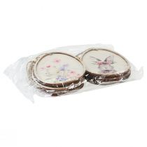 Produkt Obrazek kwiatowy zajączek w jajku Ozdoba z jajek wielkanocnych drewno 9,5×12cm 6 szt