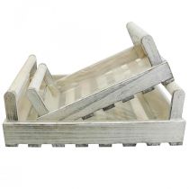 Produkt Pudełko na kwiaty Shabby Chic drewniane, białe, 38/31 cm, 2 sztuki
