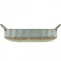 Produkt Misa na kwiaty metalowa ocynkowana taca antyczny zestaw 2 sztuk dł. 45cm/59cm