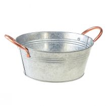 Produkt Okrągła misa na kwiaty z uchwytami miska metalowa Ø21cm W9,5cm