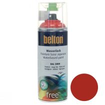 Produkt Bezbeltowa farba na bazie wody w sprayu w kolorze czerwonym o wysokim połysku ognista czerwień 400 ml