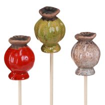 Produkt Korek kwiatowy dekoracja makowa ceramiczna 3 kolory Ø3,5cm 6 szt