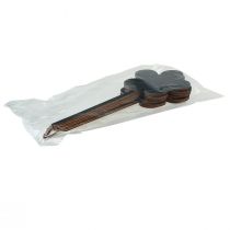 Produkt Paletki kwiatowe drewniane mini tabliczki czarne Ø10cm zestaw 6 elementów dekoracyjnych