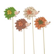 Produkt Patyk Kwiatowy Drewniany Jeż Dekoracja Brązowo-Zielony 8×6cm 12 szt