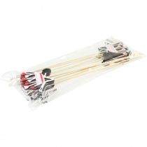 Produkt Wtyczka kwiatowa taczki drewniane serca kolorowe 9x6,5cm 12 szt