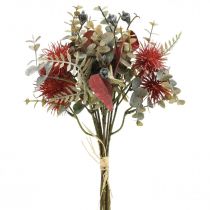 Bukiet sztucznych kwiatów eukaliptus oset dekoracja kwiatowa 36cm