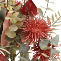 Bukiet sztucznych kwiatów eukaliptus oset dekoracja kwiatowa 36cm