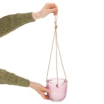 Produkt Doniczka szklana/wisząca latarenka, fioletowo-zielona, 14 cm, 2 sztuki