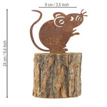 Produkt Doniczka drewniana kora i rdza mysia wys. 24cm