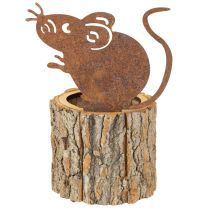 Produkt Doniczka drewniana kora i rdza mysia wys. 24cm