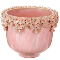 Produkt Doniczka ceramiczna z brzegiem kwiatowym różowa Ø19cm wys.16,5cm
