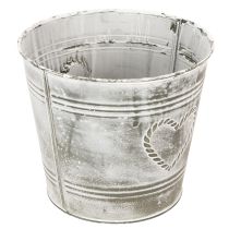 Produkt Doniczka w stylu shabby chic, metalowa, w kształcie serca, Ø17,5 cm, wys.15,5 cm