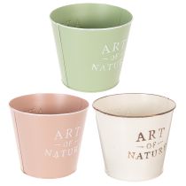 Produkt Komplet 3 metalowych osłonek na doniczki Art of Nature 17 cm pastelowe
