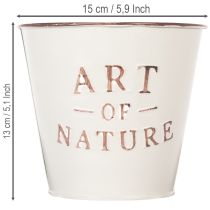 Produkt Doniczka cynkowa, kremowa, Ø15cm, wys. 13,5cm