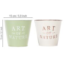 Produkt Doniczka Art of Nature z napisem, dekoracja na parapet i do salonu, 15 cm, 2 sztuki