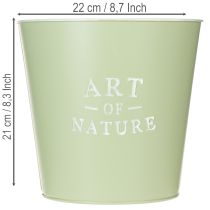 Produkt Doniczka metalowa cynkowa, miętowa, Ø22 cm, wys. 21 cm