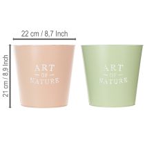 Produkt Metalowe osłonki na doniczki Art of Nature 22 cm pastelowe 2 sztuki
