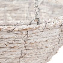 Produkt Doniczka wisząca słoma naturalna biała Ø28cm H15cm 2szt